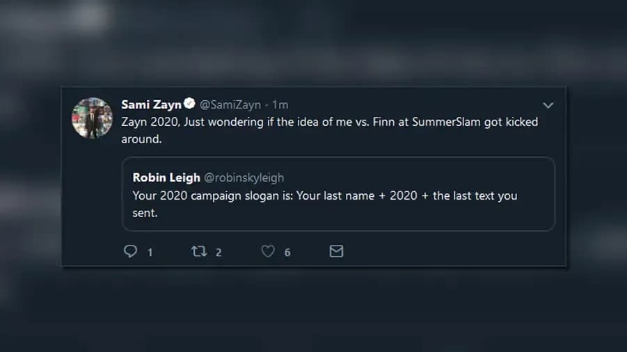 sami zayn finn balor tweet