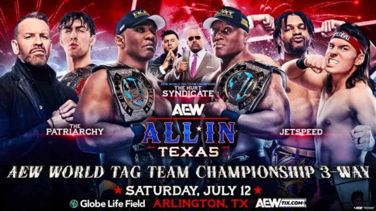 Match graphic for AEW All In 2025 tag title match