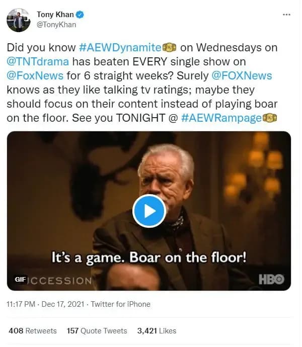 Tony khan fox news tweet