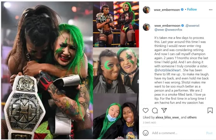 Wwe ember moon instagram
