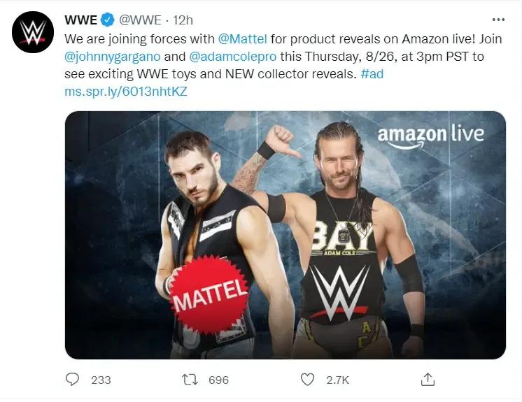 Adam cole johnny gargano amazon live