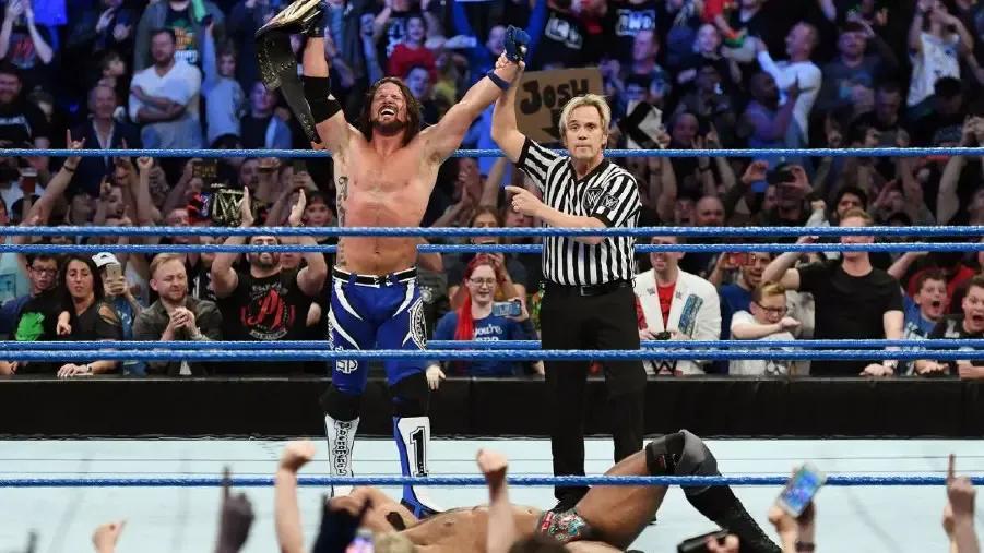 Aj styles wins wwe title 2017