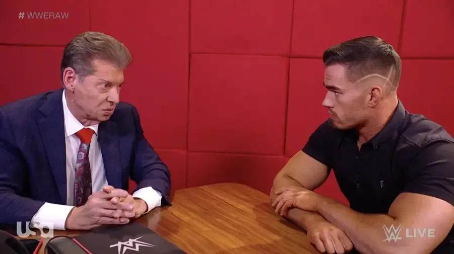 Austin theory vince mcmahon wwe raw november 2021