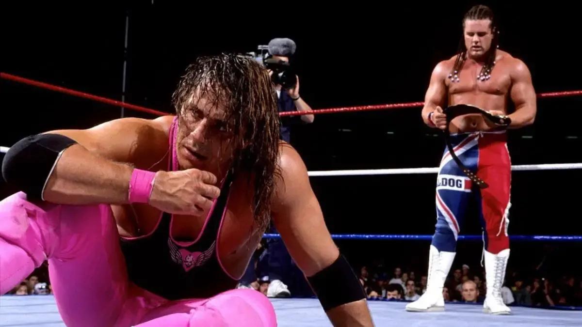 Bret Hart Davey Boy Smith SummerSlam 1992 post match.jpg