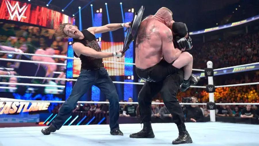 Brock lesnar dean ambrose roman reigns fastlane 2016 1