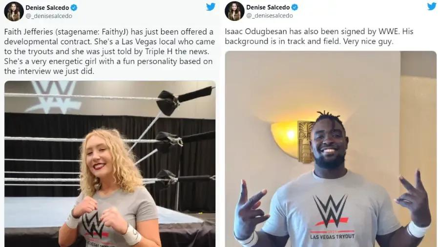 Denise salcedo tweets wwe tryouts las vegas