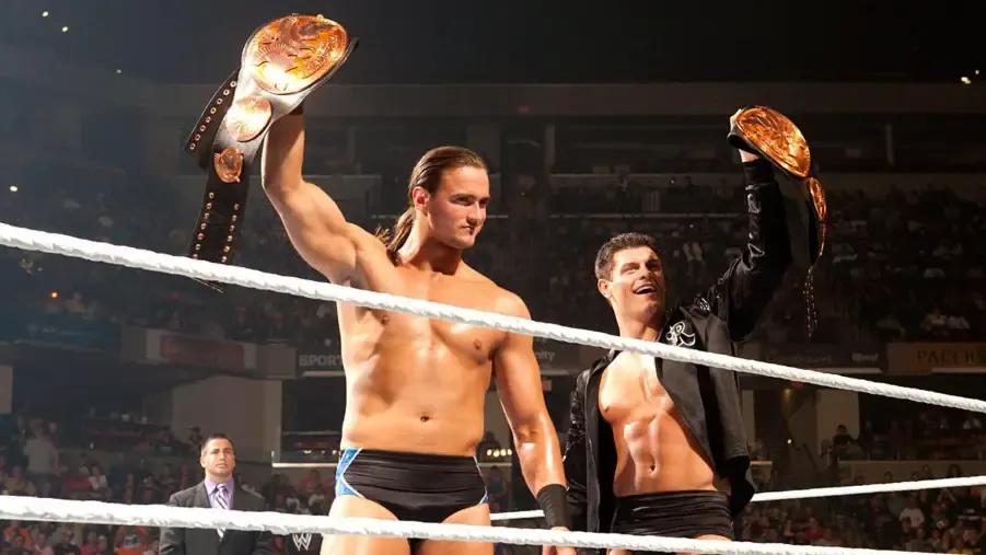 Drew McIntyre Cody Rhodes Tag Team Champions 2010.jpg