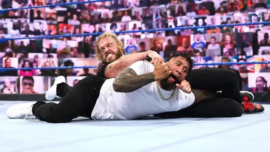 Edge- Uso- WWE SmackDown- July 2021.jpg