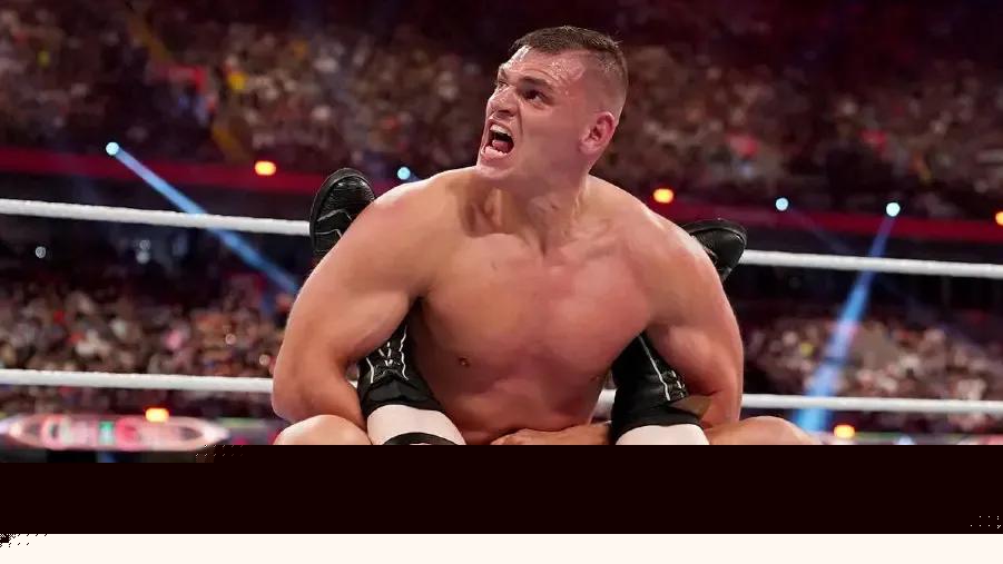 Gunther Boston Crab Sheamus Clash at the Castle 2022.jpg