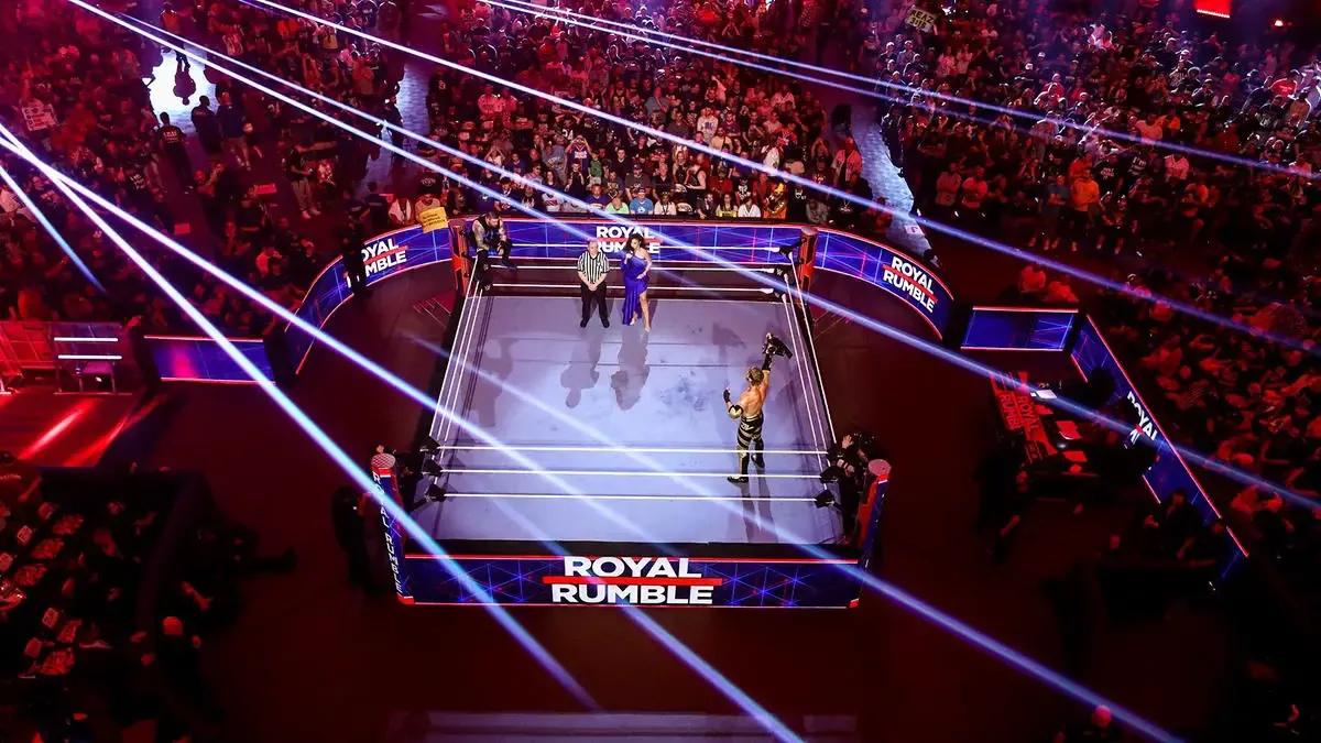 Logan Paul Kevin Owens Royal Rumble from above.jpg