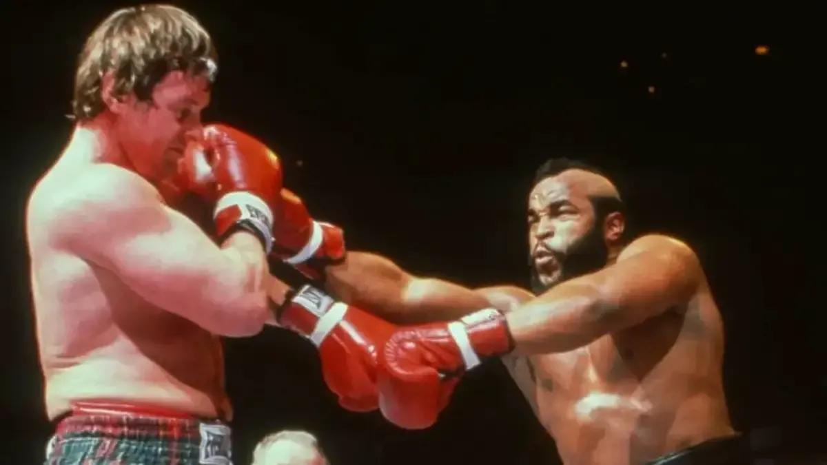 Mr T faces Roddy Piper in a Boxing Match at WrestleMania 2.jpg