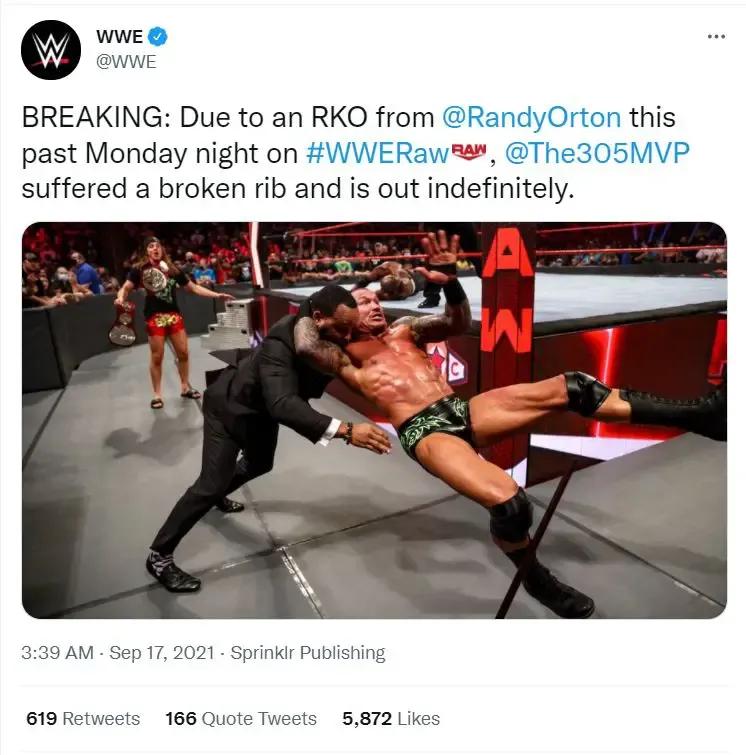 Mvp tweet wwe rib