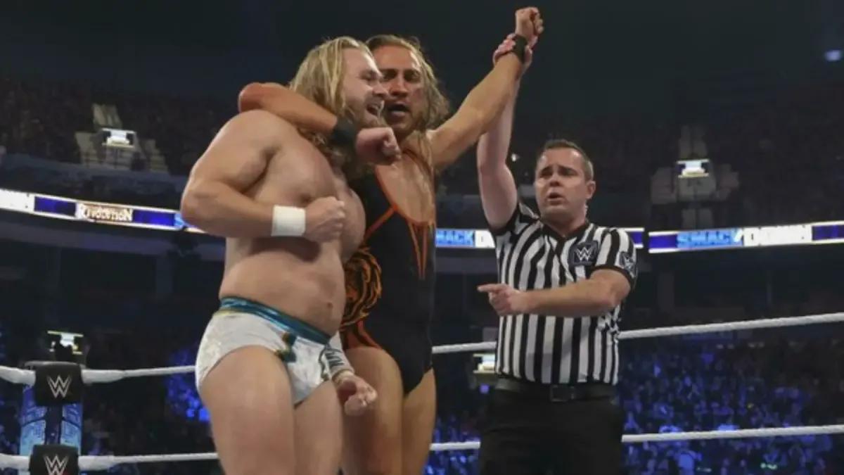 Pete Dunne - Tyler Bate WWE SmackDown Jan 2024.jpg