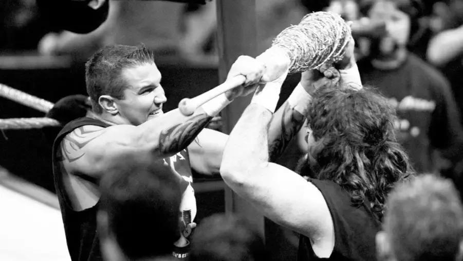 Randy Orton- Mick Foley- WWE Backlash 2004.jpg