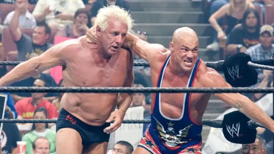 Ric Flair Kurt Angle WWE Raw 2005.jpg