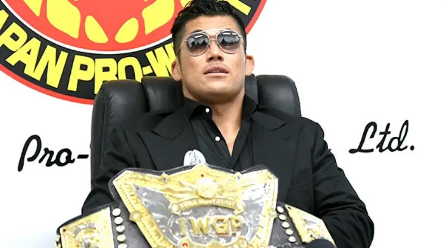 SANADA IWGP World Heavyweight Champion roller than a fridge up cucumber.jpg