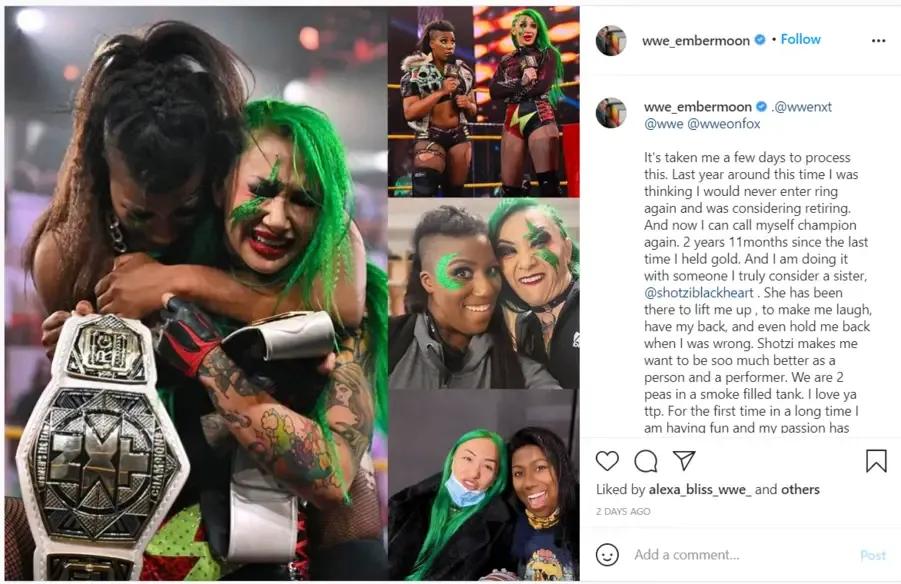 Wwe ember moon instagram