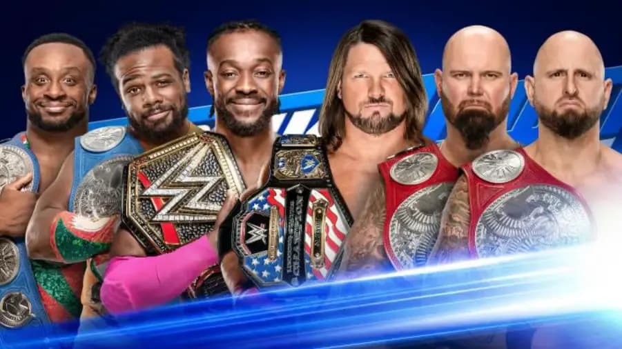 big e xavier woods kofi kingston new day aj styles luke gallows karl anderson the oc
